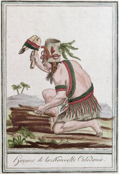 Einheimischer von Neukaledonien, graviert von J. Laroque, 1796 von Jacques Grasset de Saint Sauveur